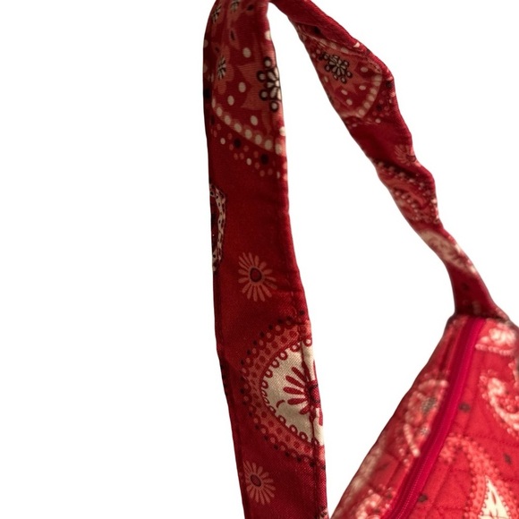 Soon Vintage Vera Bradley Small Maggie Satchel & Coin Purse Mesa Red Paisley Set - Picture 6 of 16